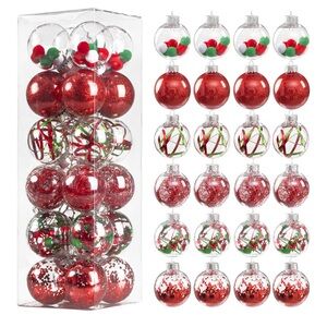 Festive Red and Green Holiday Ornament Set